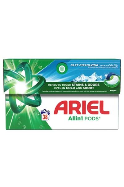Ariel Set 2 x Detergent Capsule Rufe Alpine, 38 Spalari