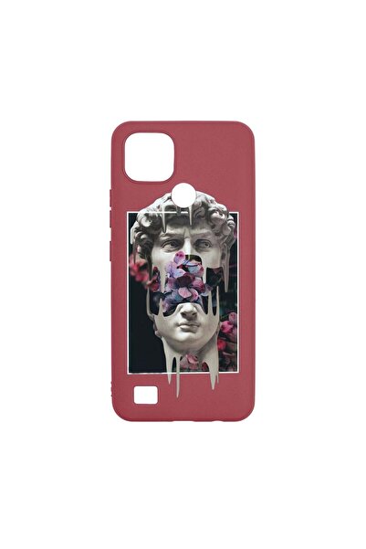 bestcase Силиконов калъф, съвместим с Realme C21, Давидова статуя, устойчив н...