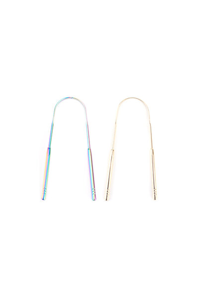 Choice9 Rainbow Gold 4Colors Stainless Steel Tongue Scraper Metal Tongue Fres...