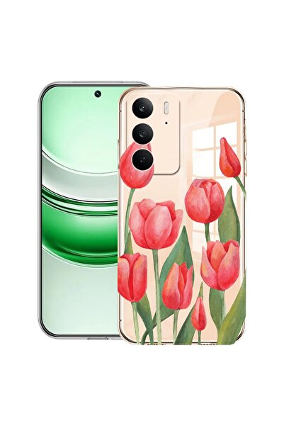 bestcase ¬Æ Husa Clear Silicon pentru Realme C71, Red Tulips, 2041144 T 633
