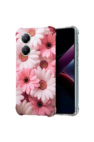 bestcase ¬Æ Husa compatibila Poco X7 Pro 5G, Anti Shock 1.5MM, Pink Daisy, Pr...
