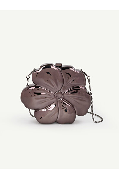 SHAKA Black Shk321 Floral Form, Metallic Look, Evening Dress, Clutch, Hand an...