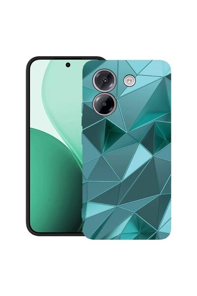 bestcase Ултра тънък TPU калъф, съвместим с Poco M7 Pro 5G, със зелен мозаече...