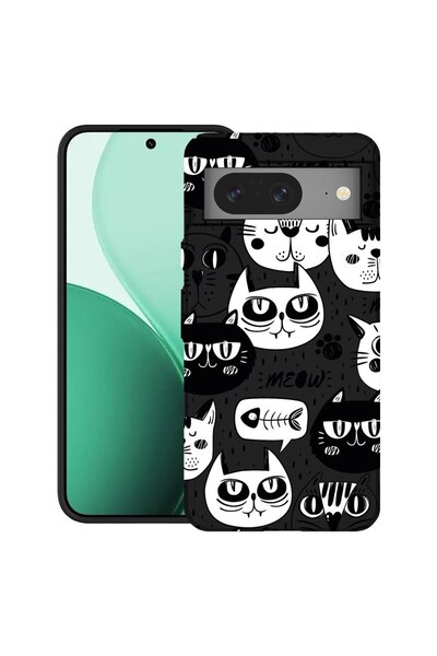 bestcase Θήκη TPU Υπέρλεπτη Συμβατή με Google Pixel 8, με Σχέδιο Cool Cats, 2...