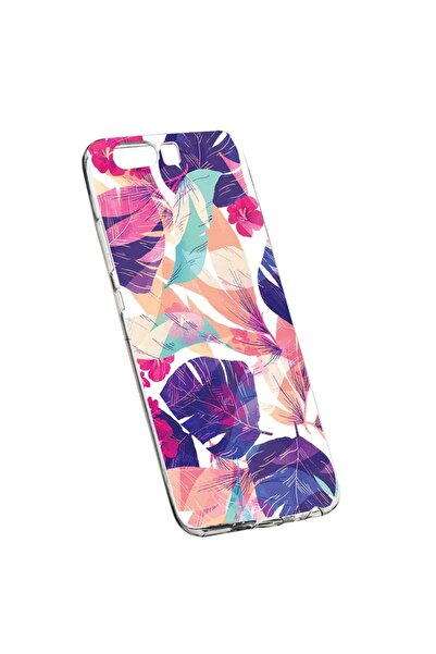 bestcase Husa Silicon, Transparent, Slim, Flori Tropicale, Huawei Y6 2018