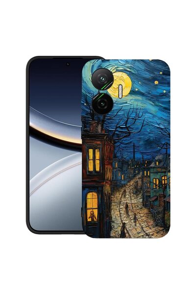 bestcase Θήκη για Poco F7 με σχέδιο Van Gogh City Life, TPU Ματ Εξαιρετικά Λε...