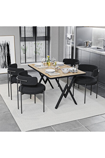 Bella Set masă și scaune Teddy, 4 scaune, masă de dining 80x120, masă de bucă...