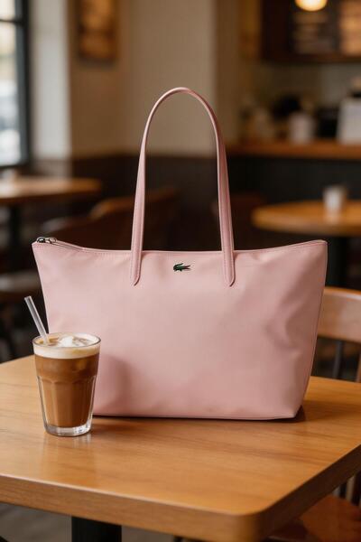 Lacoste Kids Women's Capacity Zipper Handbag Single Shoulder Bag Tote Bag Lar...