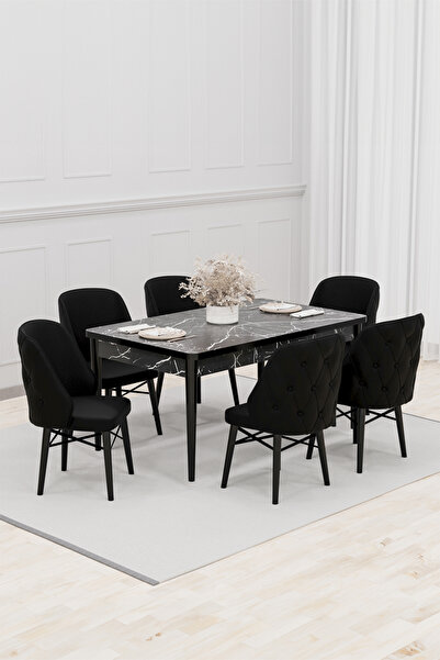 Bella Set masă și scaune Babyface Royal 80 x 130-170 Masă extensibilă și 6 sc...