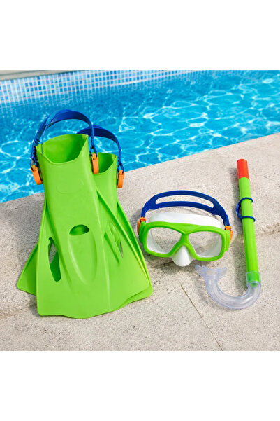 BESTWAY Set de scufundări pentru copii, Verde – Snorkel, Ochelari de scufundă...