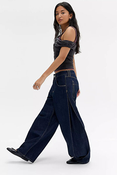 Yüksek Bel Straight Jean Baggy Pantolon Regular Bol Paça Rahat Kesim Modern Denim Günlük Stil