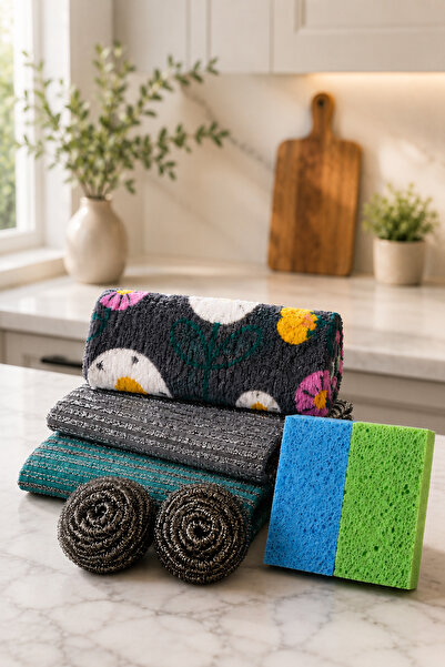 Karçiçeği Home 7-dijelni set za čišćenje kuhinje, mikrofiber krpa za čišćenje...