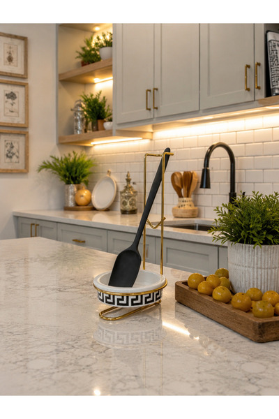 Bibo Home Mutfak Kepçelik Vers Desen Siyah Gold