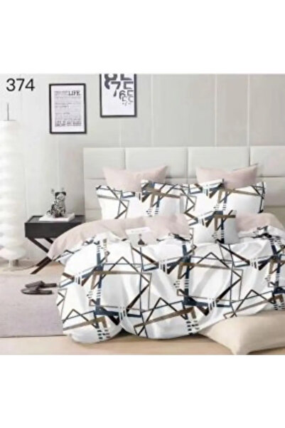 East Comfort Set de lenjerie de pat Finet 6 piese, Pat dublu, Forme geometric...