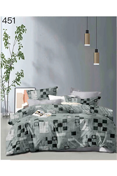 East Comfort Set de lenjerie de pat Finet 6 piese, gri cu forme geometrice ne...