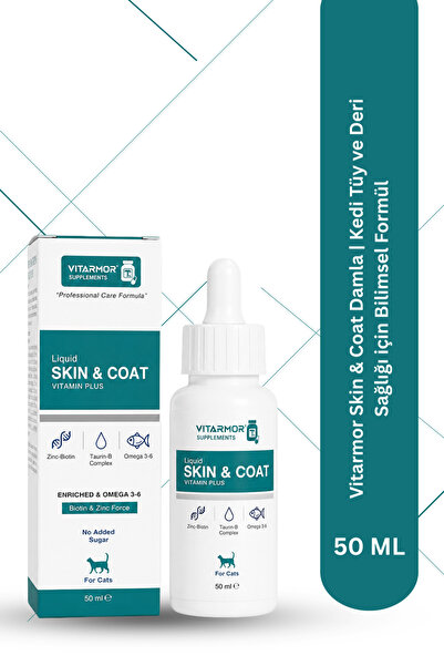 VITARMOR SUPPLEMENTS Vitarmor Skin & Coat Damla | Kedi Tüy ve Deri Sağlığı iç...
