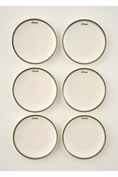 Bella Maison Bonheur Porselen 6'Lı Cake Plate Set Green (21 cm)