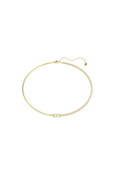 Swarovski Matrix Kolye, Yuvarlak kesim, Beyaz, 18k altın rengi yüzey