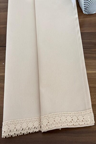 zarafet concept 2Li Set Keten Dantel Detaylı Kurulama Bezi/Fırın Örtüsü 35x55cm