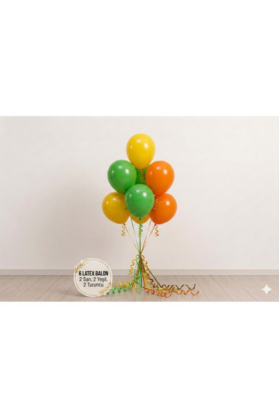 ÇAVUŞ E-TİCARET Sarı,Turuncu,Yeşil Balon Seti,Doğum Günü Parti Balonu Parti S...