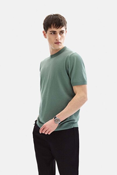 Back And Bond Green Regular Fit Short Sleeve Knitwear T-Shirt