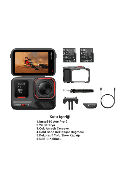 Insta360 Ace Pro 2 Xplorer Πακέτο Αθλητικής Κάμερας, 8K, 1 Μπαταρία, Σκούρο Γκρι