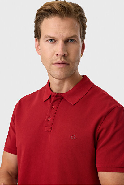 Back And Bond Regular fit red polo collar t-shirt