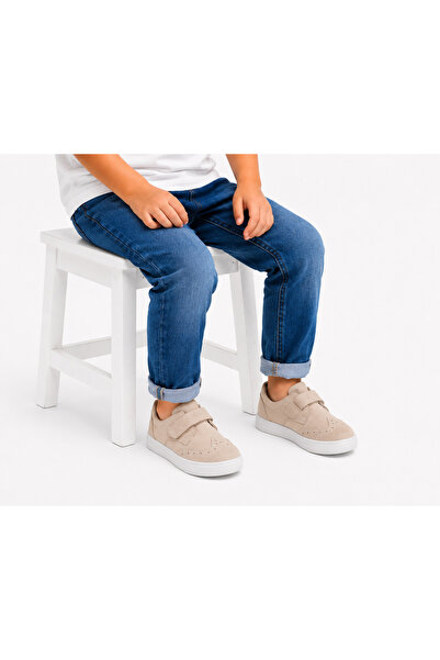 Ewen Tomm Pantofi casual pentru copii din piele intoarsa premium cu velcro