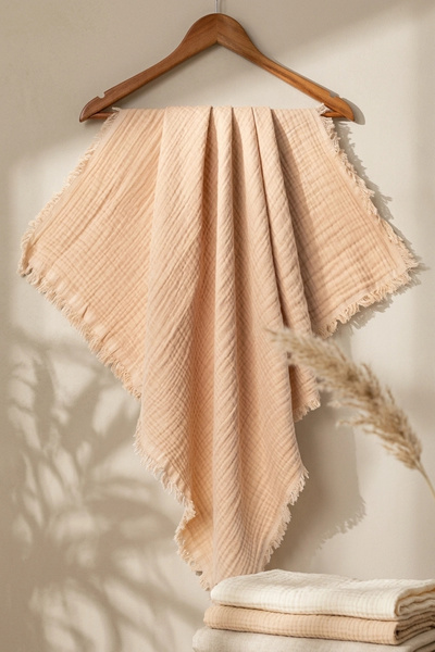 BUUDE Lumière Luxury 4 Layer Organic Cotton Muslin Blanket - Breathable Soft ...