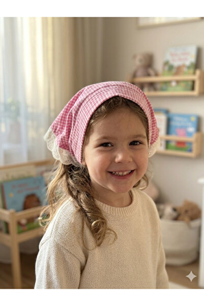 juno jove Pembe Pötikareli Üçgen Bandana Taç