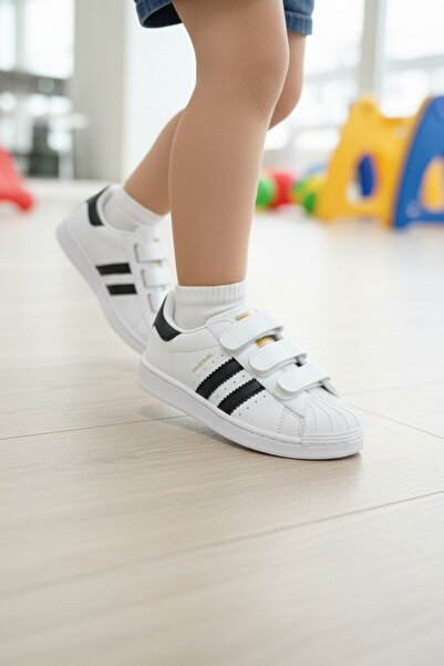 enoch Children's Classic Three-Stripe Velcro Retro Casual Sneaker Sports Shoes