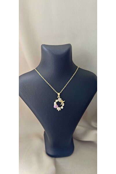 Store Altın Renk Zincirli Deniz Temalı İnci Kolye