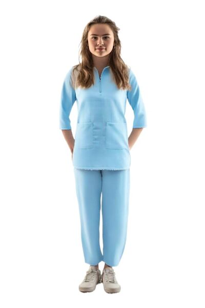 Generic HOUSEMAID UNIFORM,NANNY DRESS,KHADAMA DRESS (LIGHT BLUE, XL)