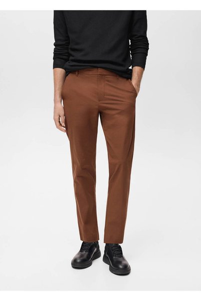 MANGO Man Comfort strech kumaş dar kesim ipli pantolon