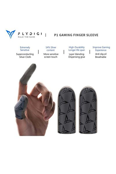 Fly Flydigi Original P1 Silver Cloth Gaming Finger Sleeves, Ultra-Thin 0.3mm,...