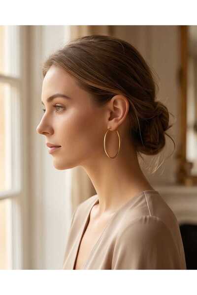 staınless steel Gold Hoop Earrings (50mm)