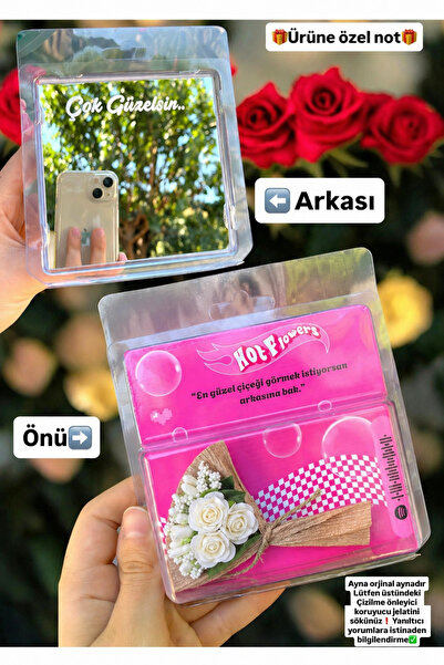hot flowers BEYAZ Çiçek Aynalı sevgiliye çiçek anlamlı hediye buket solmaz çi...