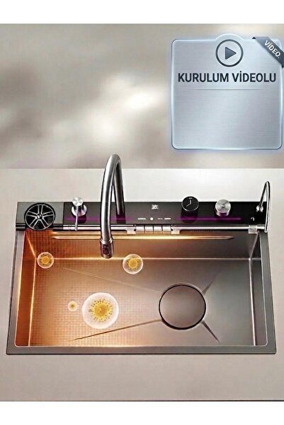 Nobrand Premium Akıllı Teknolojik Eviye Seti Paslanmaz Bal Peteği Taban Evye ...