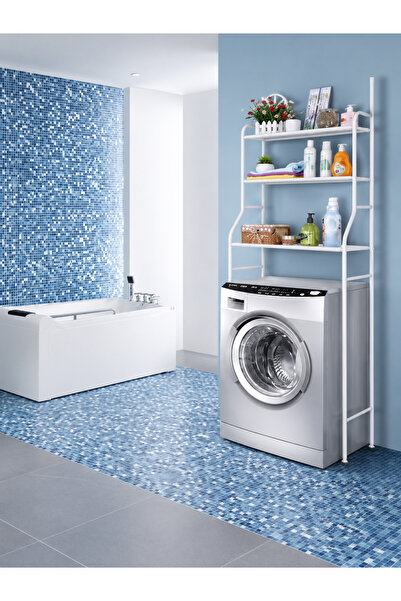 FlawlessPlus 3-Tier Bathroom Organizer Shelf - Multi-Function Washing Machine...