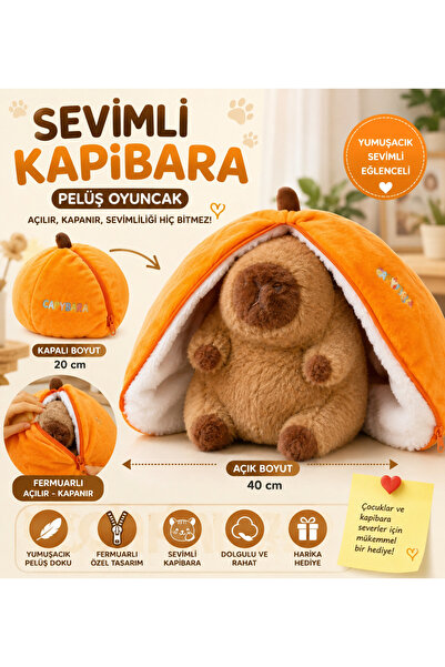 TRUST STORE Sevimli Kapibara Peluş Oyuncak Açıldığında 40 cm Rahat Tasarım