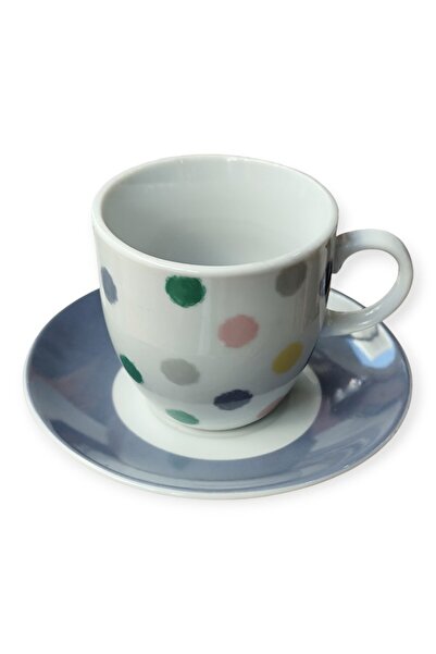 OEM Max Home Φλυτζάνια Πορσελάνης Καφέ Σετ 6 Τεμαχίων POLKA DOTS 90ml DG08-0207