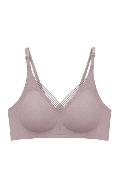 Cottonhill Seamless Bra - Lucent |   Brown Laser Cut Women's Bra with Front C...