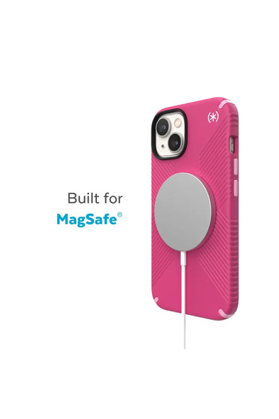 Speck Presidio2 Grip MagSafe - Husă anti-alunecare pentru iPhone 14 Plus (Roz...