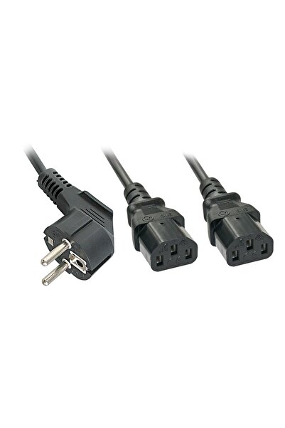 LİNDY Cablu de alimentare IEC tip Y, Schuko la 2x C13, 2m