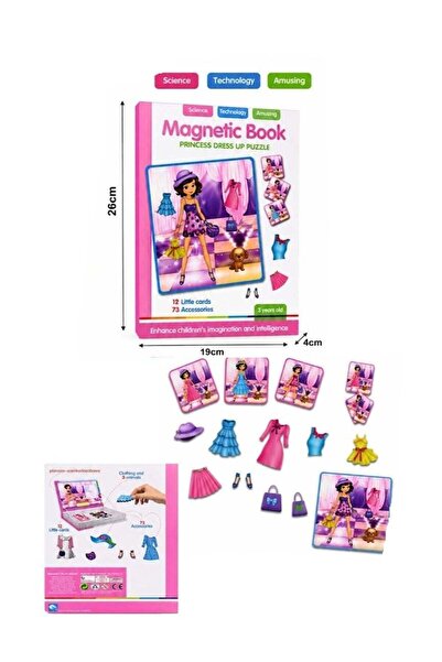 AZOZ MERCHLY Magnetic Book Princess Dress Up Puzzle Game