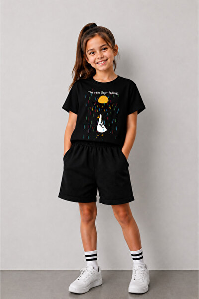 VODEXA Set tricou și pantaloni scurți pentru băieți și fete, 100% bumbac, de ...