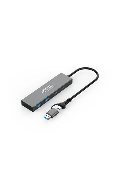 MicroConnect Hub USB premium cu 4 porturi: 2x USB-A și 2x USB-C