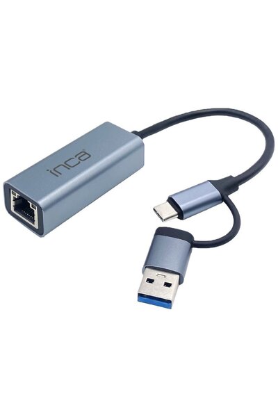 Inca Adaptor IUTP-01TX Ethernet > USB și conector tip C