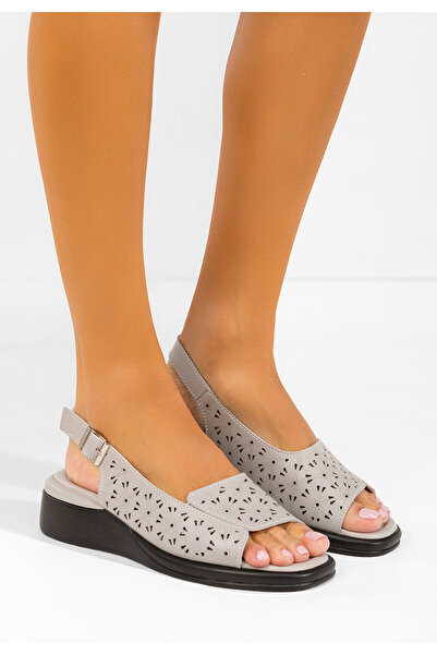 B T Shoes Sandale cu platformă piele Fedra gri