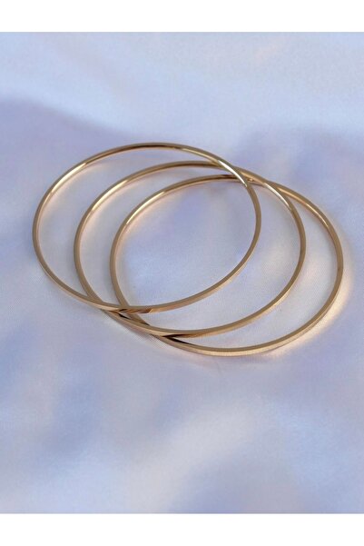 Clariss Çelik gold renk Ajda model kadın 65mm bilezik